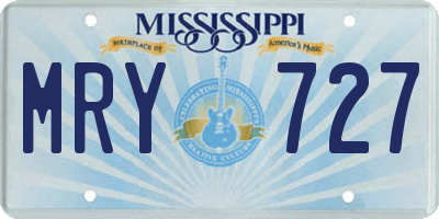 MS license plate MRY727
