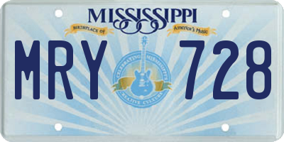 MS license plate MRY728