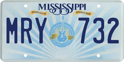 MS license plate MRY732