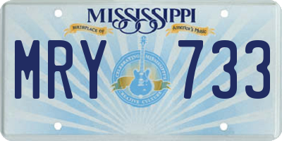 MS license plate MRY733