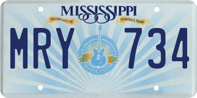 MS license plate MRY734
