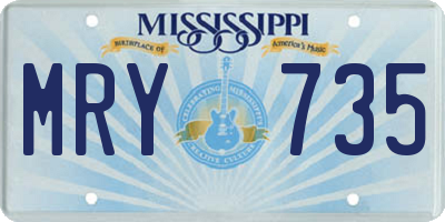 MS license plate MRY735