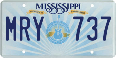 MS license plate MRY737