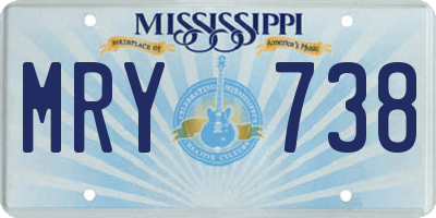 MS license plate MRY738