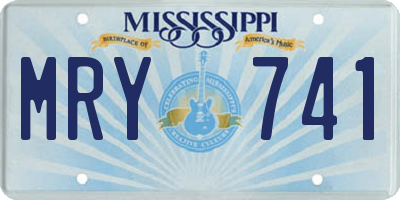 MS license plate MRY741