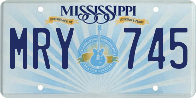 MS license plate MRY745