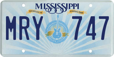 MS license plate MRY747