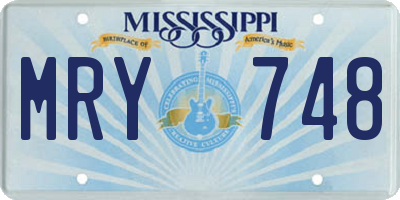 MS license plate MRY748