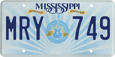 MS license plate MRY749