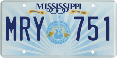 MS license plate MRY751