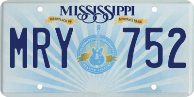 MS license plate MRY752