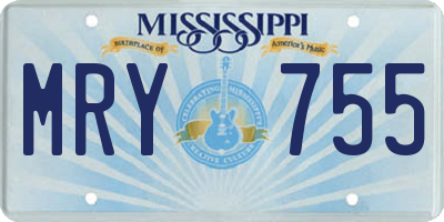 MS license plate MRY755