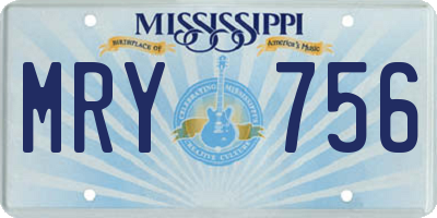 MS license plate MRY756