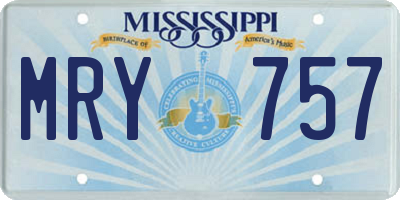 MS license plate MRY757