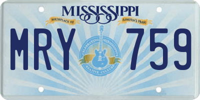 MS license plate MRY759