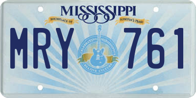 MS license plate MRY761