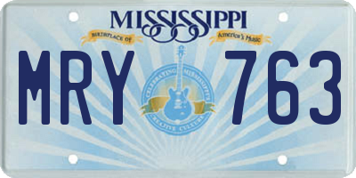 MS license plate MRY763