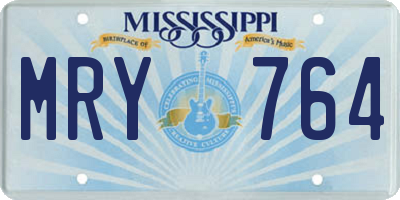 MS license plate MRY764