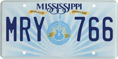 MS license plate MRY766