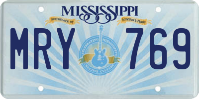 MS license plate MRY769