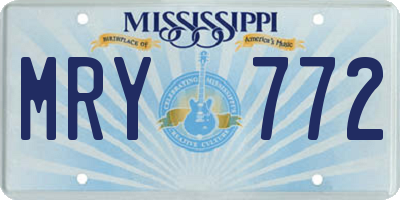 MS license plate MRY772