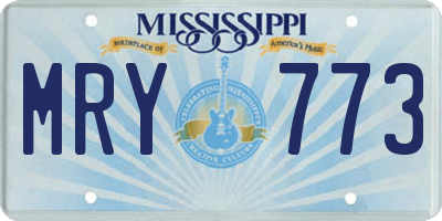 MS license plate MRY773