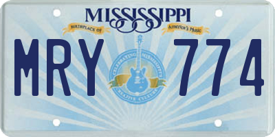 MS license plate MRY774