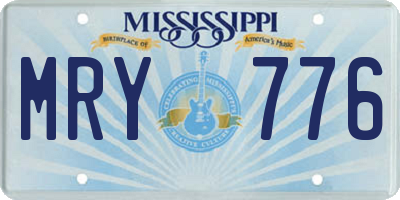 MS license plate MRY776