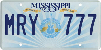 MS license plate MRY777
