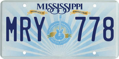 MS license plate MRY778