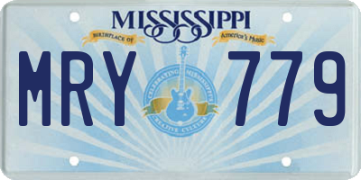 MS license plate MRY779