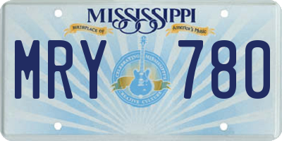 MS license plate MRY780
