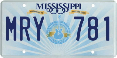MS license plate MRY781