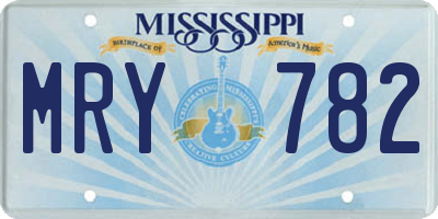 MS license plate MRY782