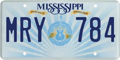 MS license plate MRY784