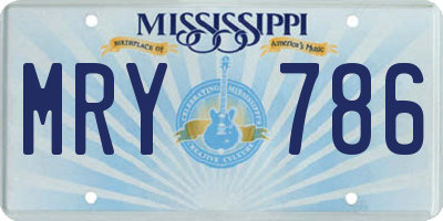 MS license plate MRY786