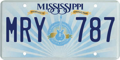 MS license plate MRY787