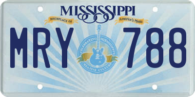 MS license plate MRY788