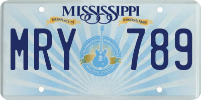 MS license plate MRY789
