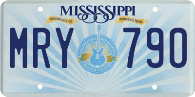 MS license plate MRY790