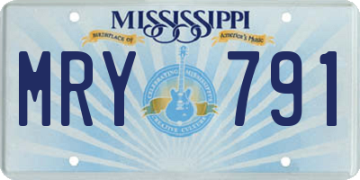 MS license plate MRY791