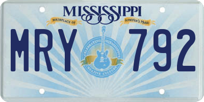MS license plate MRY792