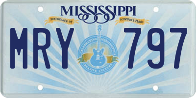 MS license plate MRY797