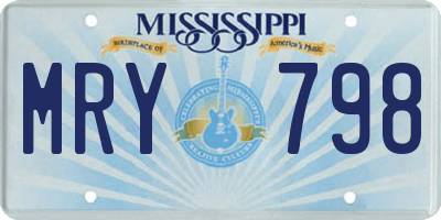 MS license plate MRY798