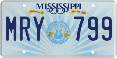 MS license plate MRY799