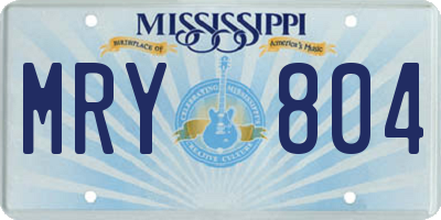 MS license plate MRY804