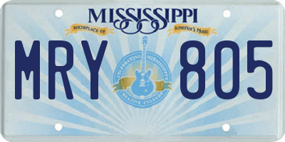 MS license plate MRY805