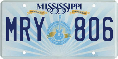 MS license plate MRY806