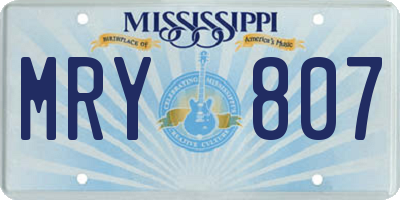 MS license plate MRY807