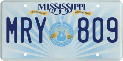MS license plate MRY809
